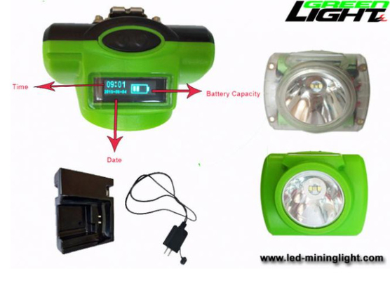 13000 Lux sem fio Miner Cap Lamp ABS PC recarregável com tela OLED inteligente SOS Mining Headlamp
