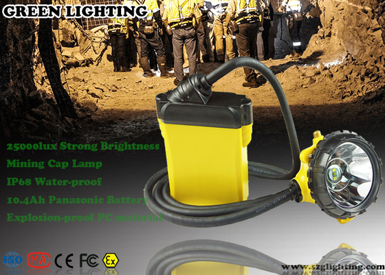 Estilo amarrado 25000 Lux Strong Brightness de Hard Hat Light do mineiro de carvão 10.4AH