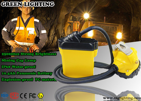 Estilo amarrado 25000 Lux Strong Brightness de Hard Hat Light do mineiro de carvão 10.4AH