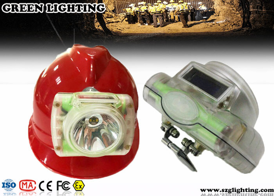 Lâmpada de tampão de mineração conduzida sem corda da tela de OLED, IP68 1W 6000 Lux Mining Hard Hat Lights