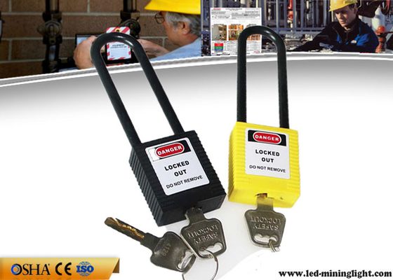 Comprimento amarelo dos cadeado 76mm Sahckle do fechamento da segurança da etiqueta do PVC do inglês da cor