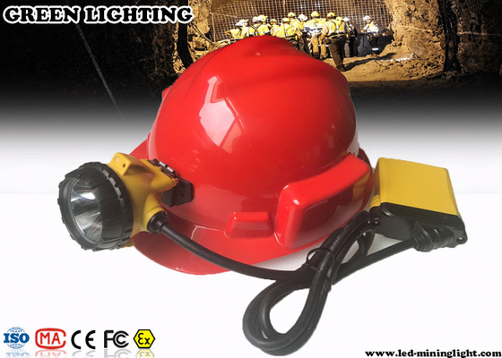 mineiro subterrâneo Cap Lamp de 3W 10.4Ah, farol recarregável do diodo emissor de luz com luz de aviso