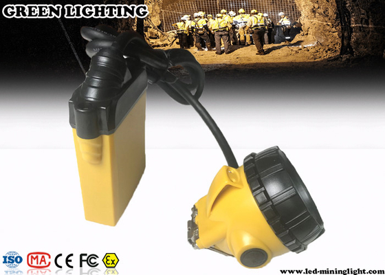 mineiro subterrâneo Cap Lamp de 3W 10.4Ah, farol recarregável do diodo emissor de luz com luz de aviso