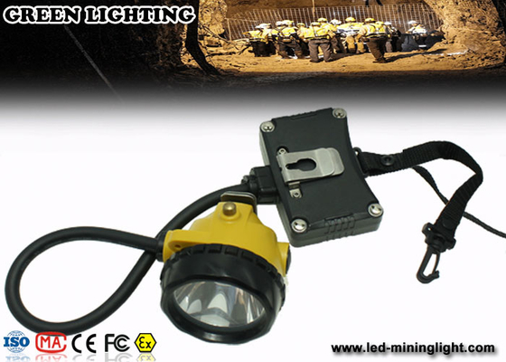 Luzes recarregáveis da mineração subterrânea do farol do diodo emissor de luz do ABS IP68 com luz de aviso