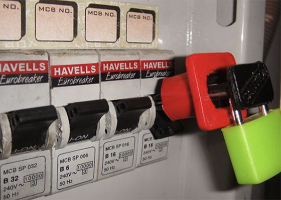 Bloqueio de disjuntor mini de nylon PA Bloqueio de disjuntor em miniatura, Bloqueio elétrico padrão Pin Out