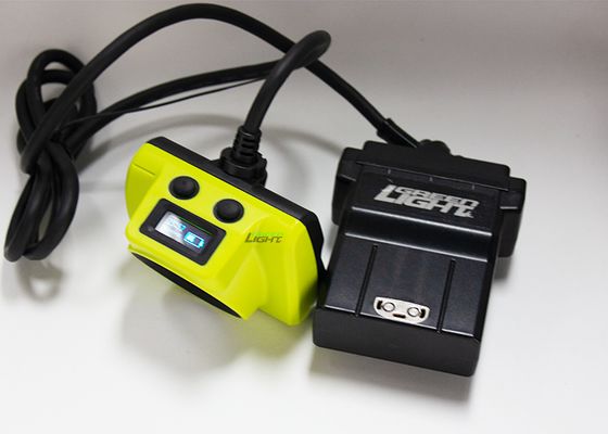 4.07W 14Ah Lâmpada de mineração LED com fio IP68 Impermeável 25000lux Lâmpada de tampa de mineração resistente a impactos com tela OLED para mina de ouro de carvão