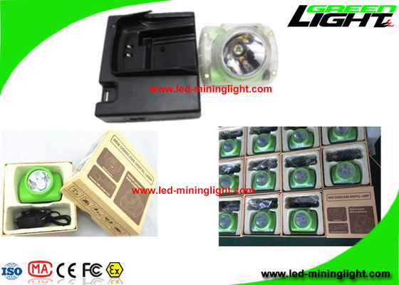 Os mineiros sem fio tampam a lâmpada toda em uma estrutura com o carregador de USB/tela de Oled