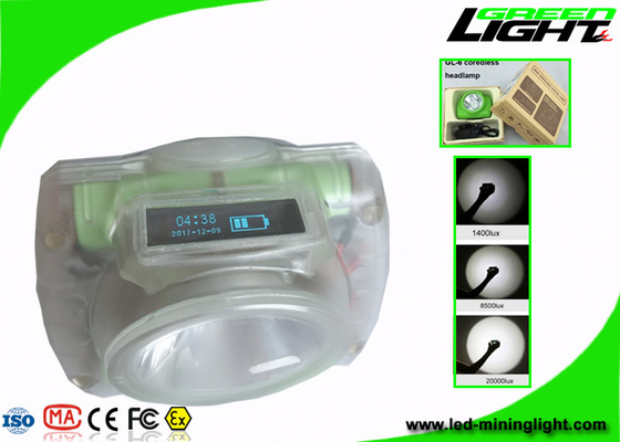 O capacete de segurança de mineração sem corda ilumina GLC-6 de pouco peso IP68 13000 Lux Super Bright