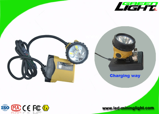 capacidade clara do feixe alto 10.4Ah da mineração do diodo emissor de luz 25000lux com luz de piscamento do cabo