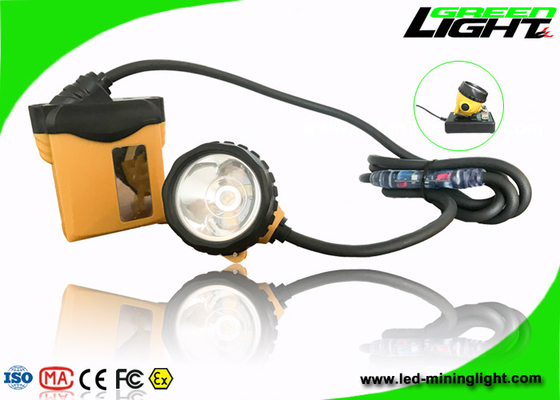 O capacete de segurança IP68 de mineração impermeável conduziu os ciclos 1200 da bateria do brilho das luzes 3.7V 25000lux