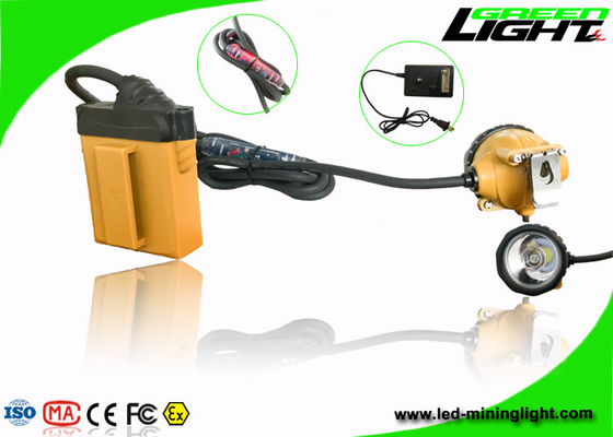 O capacete de segurança IP68 de mineração impermeável conduziu os ciclos 1200 da bateria do brilho das luzes 3.7V 25000lux