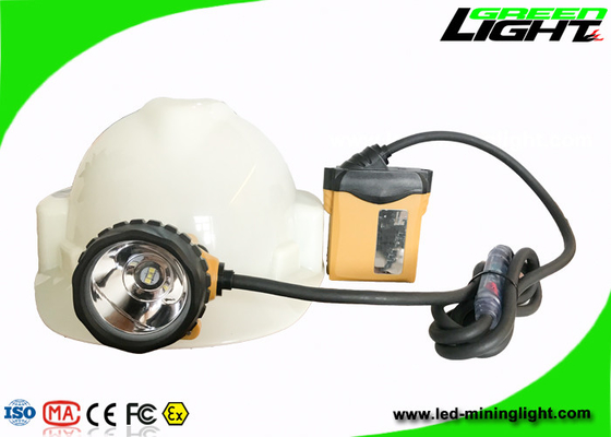O capacete de segurança IP68 de mineração impermeável conduziu os ciclos 1200 da bateria do brilho das luzes 3.7V 25000lux