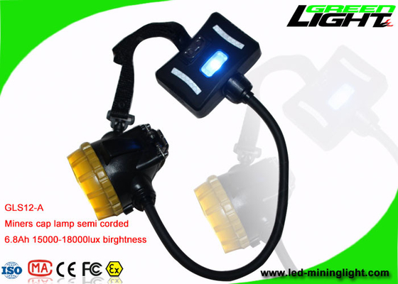Mineiro de carvão semi amarrado Hard Hat Light 6.8Ah Li - Ion Battery With 2 luzes alternativas de SMD