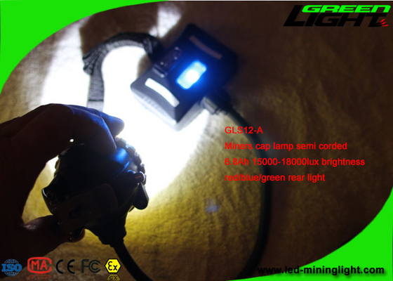 Mineiro de carvão semi amarrado Hard Hat Light 6.8Ah Li - Ion Battery With 2 luzes alternativas de SMD