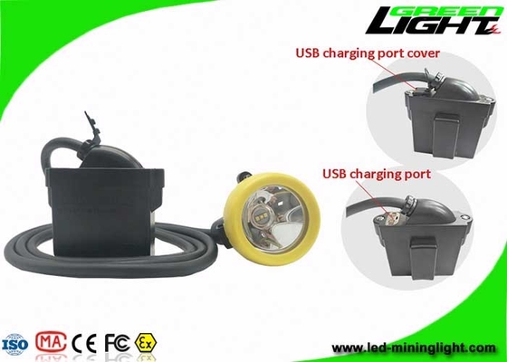 O capacete de segurança de mineração recarregável conduziu luzes, mineiros tampa o carregador de USB do apoio da lâmpada