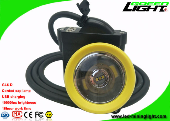 Brilho principal amarelo/verde do carregador de mineração amarrado de USB da lâmpada de tampão da moldura 10000lux