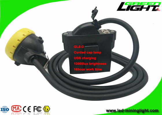 Brilho principal amarelo/verde do carregador de mineração amarrado de USB da lâmpada de tampão da moldura 10000lux