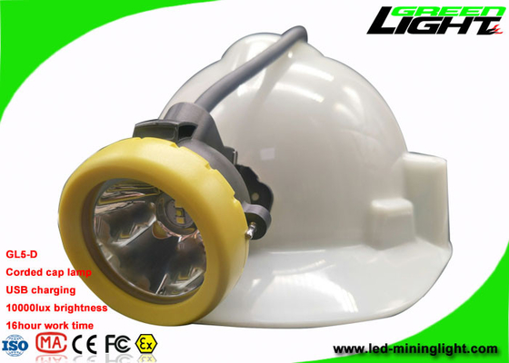 Brilho principal amarelo/verde do carregador de mineração amarrado de USB da lâmpada de tampão da moldura 10000lux