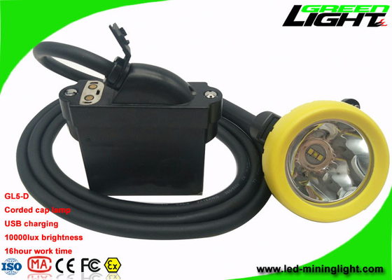 O tampão da mineração IP68 ilumina o apoio de carregamento amarrado de 10000 Lux Brightness With Cable USB