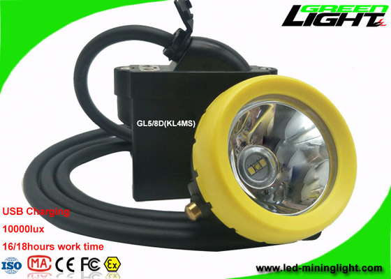 O tampão de mineração da segurança ilumina o baixo feixe alto 10000lux com indicação de carregamento de USB do cabo
