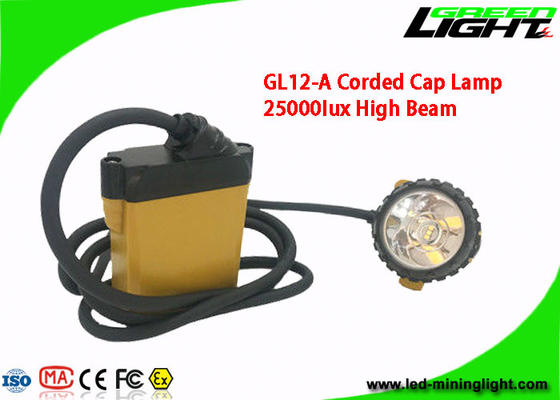 Feixe alto carbonoso do capacete de segurança 10.4AH IP68 25000lux das luzes do tampão com o carregador 2A