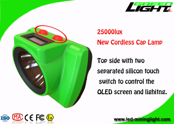 Brilho alto sem corda GLC-6S do farol IP68 25000lux do capacete de segurança do tamanho pequeno