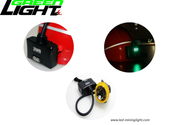 Modos de iluminação semi amarrados de Cap Lamp 15000lux 4 do mineiro com a lâmpada de advertência da baixa potência traseira