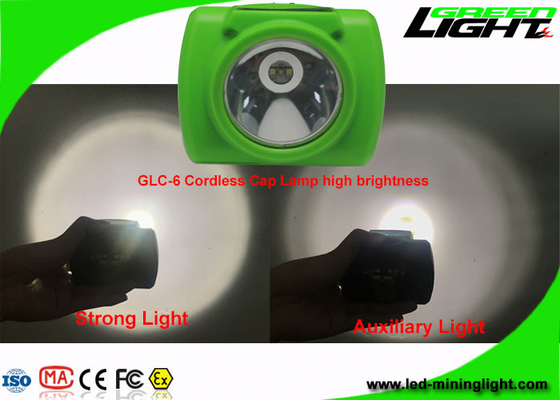 O capacete de segurança sem corda da mineração da lâmpada de tampão dos mineiros do diodo emissor de luz de Digitas ilumina a bateria de 13000Lux 6.8Ah