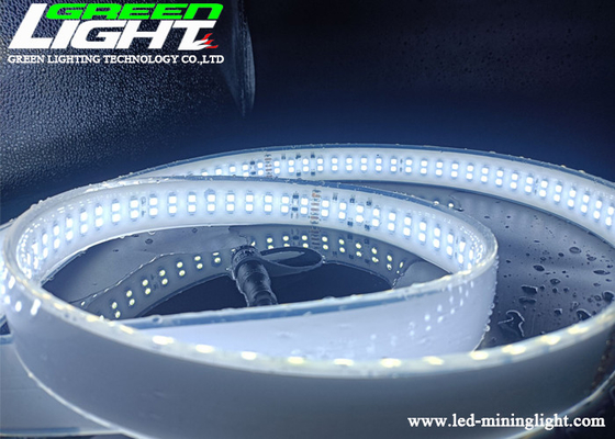 Do silicone branco de néon da cor das luzes de tira do diodo emissor de luz de SMD2835 AC110V fileira dobro