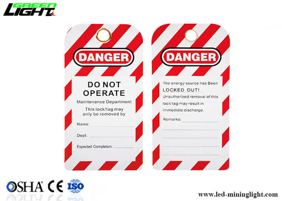 O fechamento da segurança do PVC OSHA do logotipo do OEM etiqueta a cor personalizada