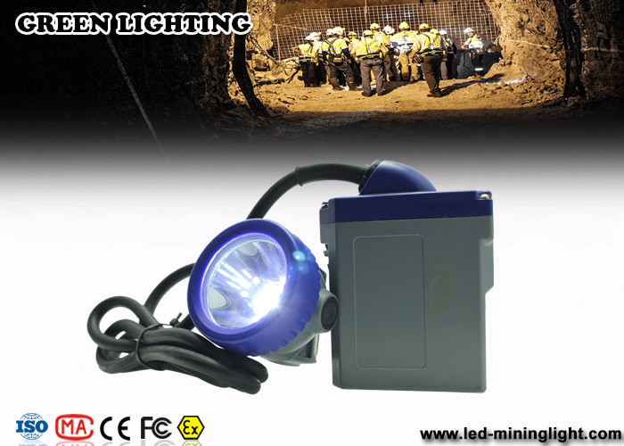 farol conduzido recarregável dos mineiros de bronze da bateria 6.6Ah com o diodo emissor de luz principal azul da moldura 10000lux do PC