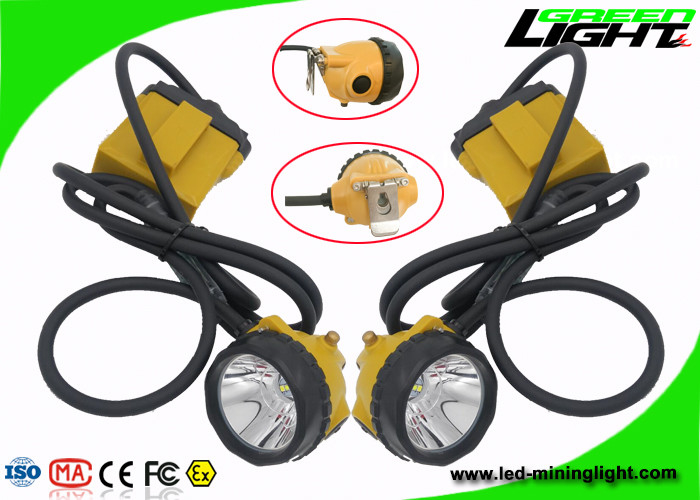 Luzes de mineração recarregáveis do diodo emissor de luz do capacete de segurança da prova 25000lux da água IP68 com capacidade 10.4Ah