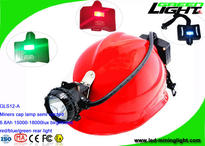 Mineiro de carvão semi amarrado Hard Hat Light 6.8Ah Li - Ion Battery With 2 luzes alternativas de SMD