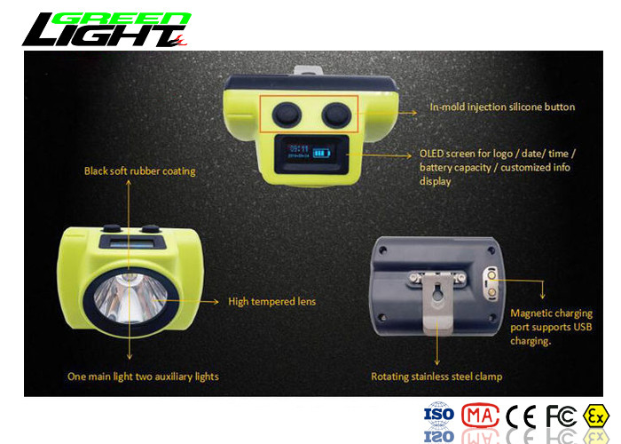 Carregador sem corda de USB do farol do diodo emissor de luz de Cree Rechargeable para a luz do capacete de segurança consecutivamente