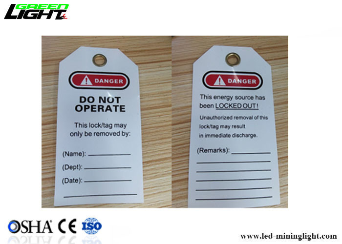 O fechamento da segurança do PVC OSHA do logotipo do OEM etiqueta a cor personalizada