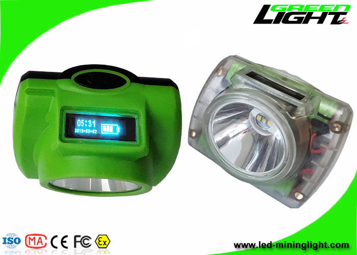Farol portátil de mineração de carvão 13000 LUX recarregável com tampa de mineração com tela OLED carregamento USB magnético